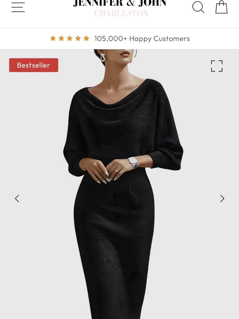 Ismeria | BLACK Draped Batwing
Midi Dress (Brand New)